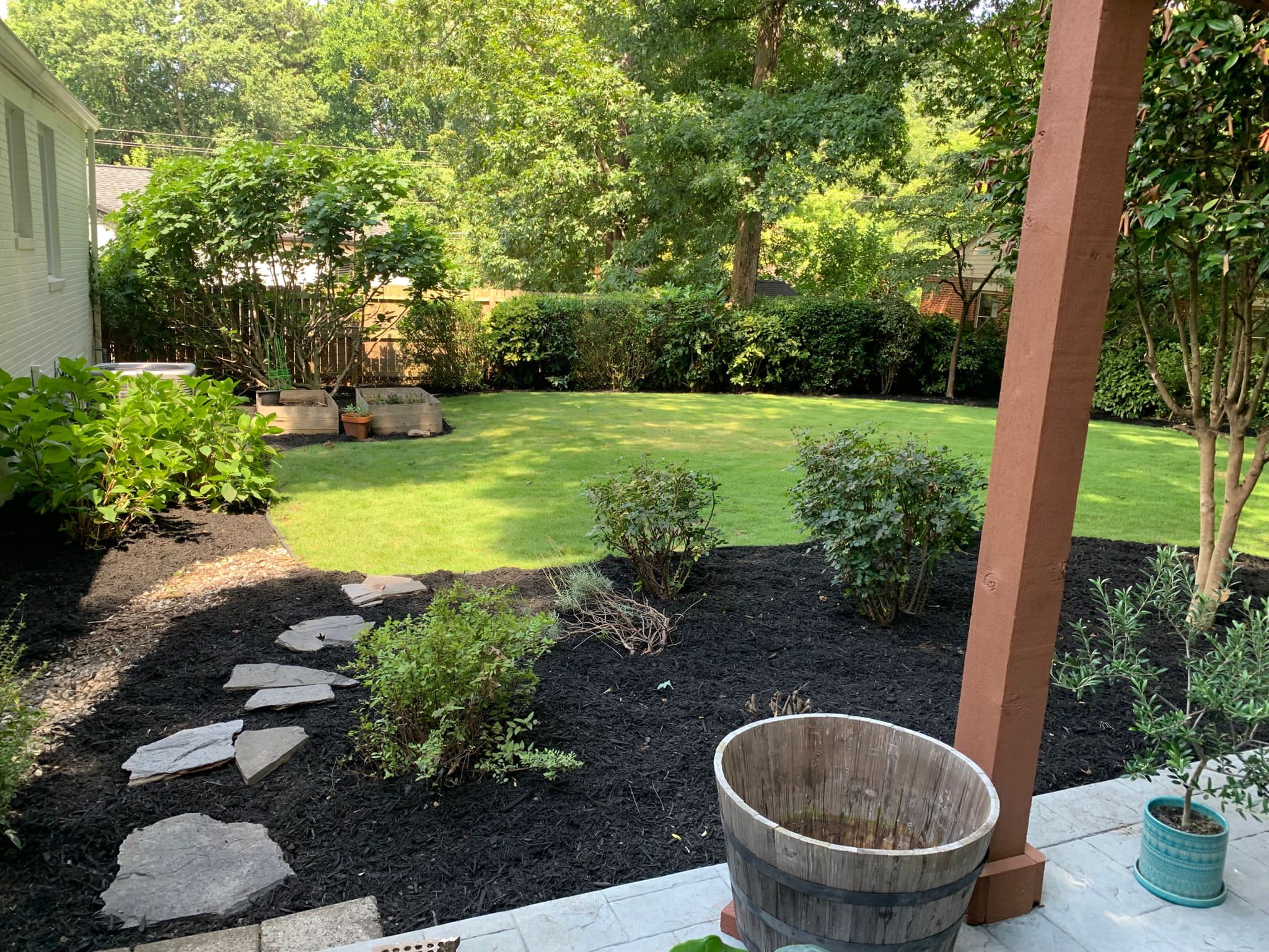 Mulch and sod